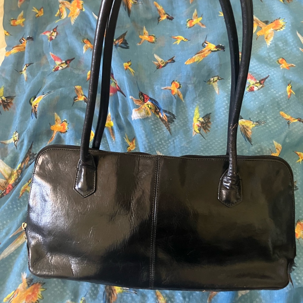 Hobo Elegant Black Leather Handbag